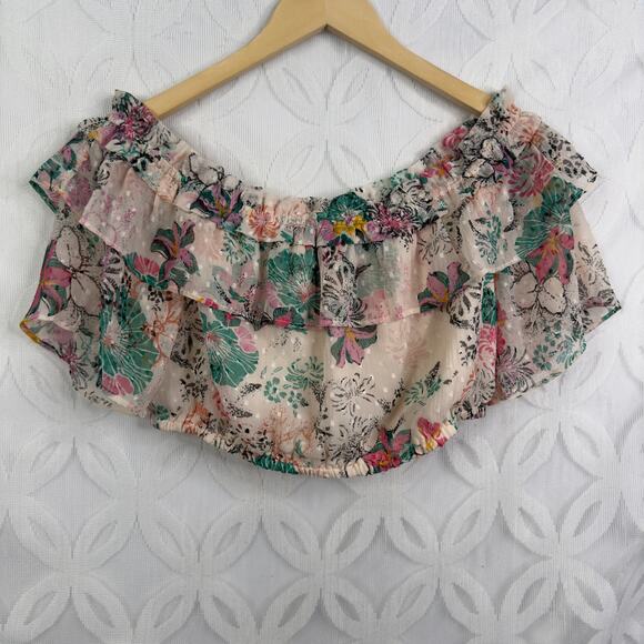 WALTER BAKER Sienna Floral Off the Shoulder Crop Top Size M NWT - Picture 7 of 10